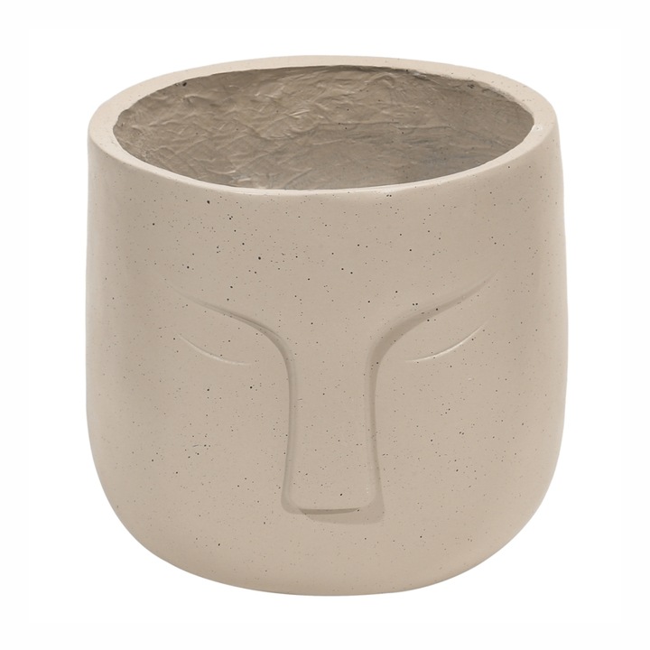 Екологична саксия, Eco-friendly, Naimeed D6353, Голяма, от минерални материали, Кремава, 38x34x34см