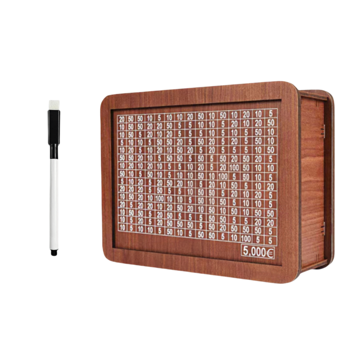 TasyPins fa malacpersely, többször használható, számjelzővel, barna, markerrel