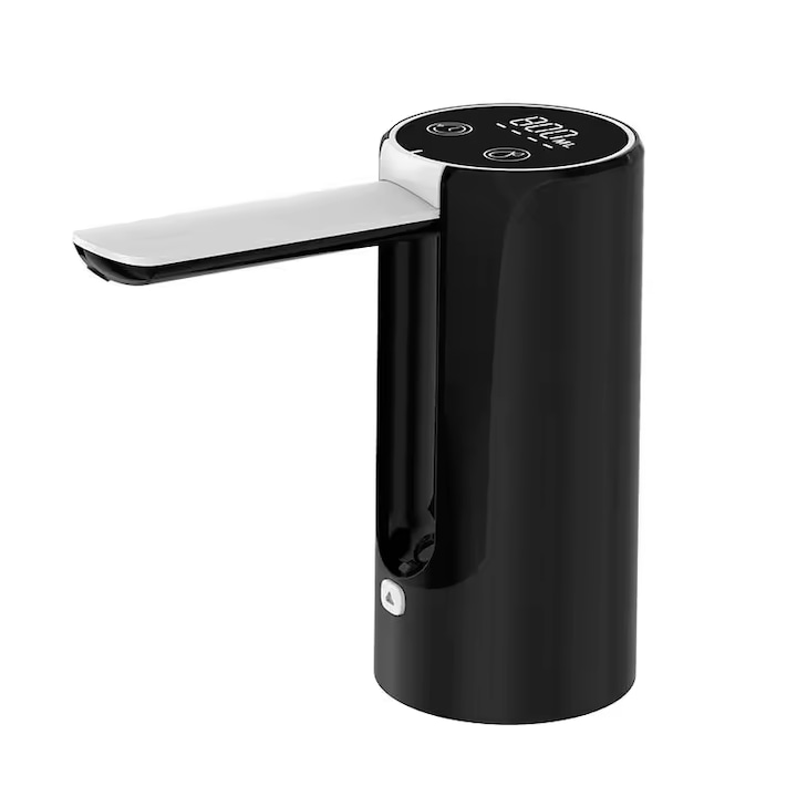 ZYTEQ elektromos vízadagoló pumpa LED kijelzővel, összecsukható, 1200 mAh akkumulátor, USB-C töltés, digitális és érintőképernyővel, csendes kivitel, 200/600/800 ml adagolás, kompatibilis 5L/7.5L/11L/ 18.9L, akkumulátor töltöttségi szint jelző, fekete