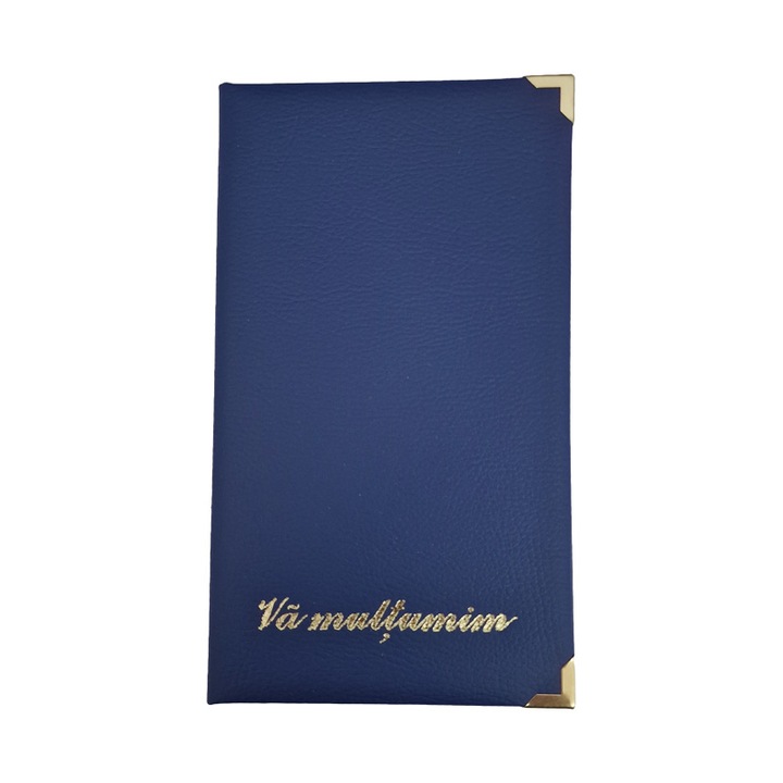 Mapa restiera, buretata, cu buzunar interior, albastru inchis