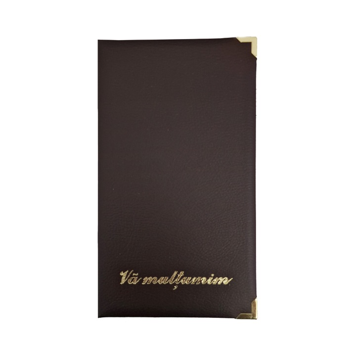 Mapa restiera, buretata, cu buzunar interior, maro