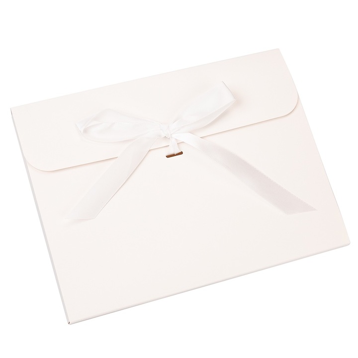Plic hartie cu panglica, Createur, 24 × 18 × 1,3 cm - alb