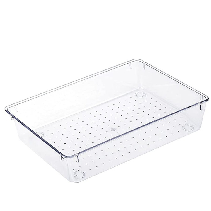 Set organizatoare pentru sertar, transparent, stivuibil, 22.9x15.2x5.3cm