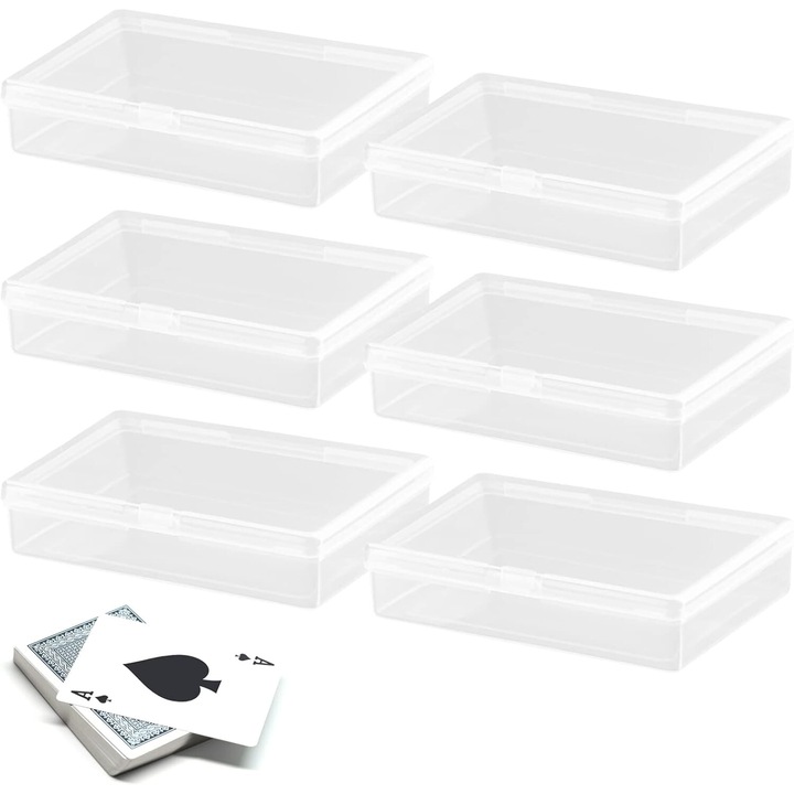 Set de organizatoare transparente din plastic, AMRINUGL, pentru birou si craft, design transparent, 30x20x10cm