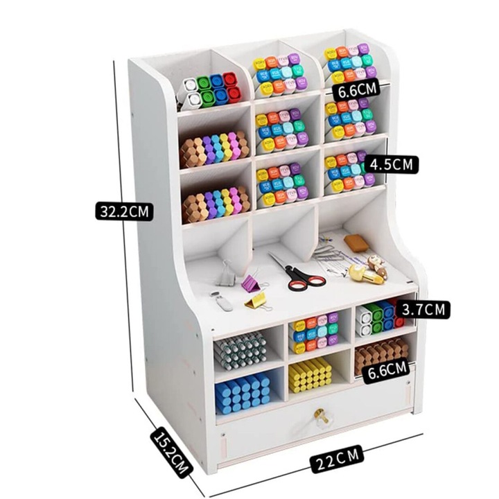 Organizator de birou, AMRINUGL, design mai gros, multi-functional, 9x15x20cm