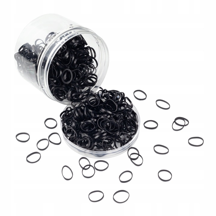 Set de elastice de par, Little Angel W555, negru, 1000 bucati