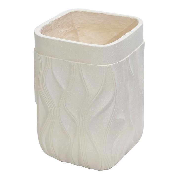 Ghiveci ecologic, Eco-friendly, Naimeed D6369, Mare, din materiale minerale, Crem, 47x33x33cm