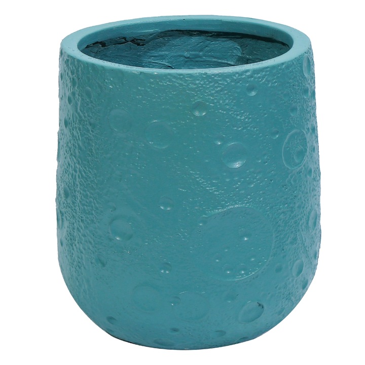 Ghiveci ecologic, Eco-friendly, Naimeed D6375, Mare, din materiale minerale, Turcoaz, 48x48x48cm