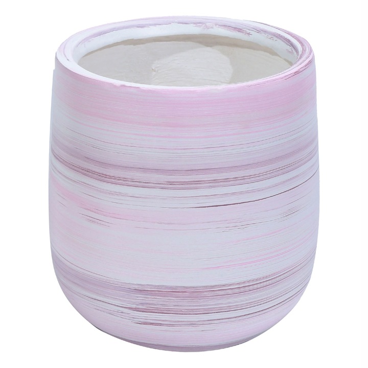 Ghiveci ecologic, Eco-friendly, Naimeed D6377, Mare, din materiale minerale, Roz, 46x39x39cm