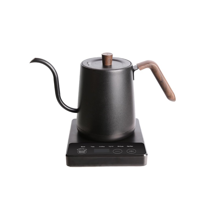 Fierbator Electric Cu Gat, Control Precis Temperatura, Functie Mentinere Cald, Pentru Cafea Si Ceai，1000W, 0.8L，negru
