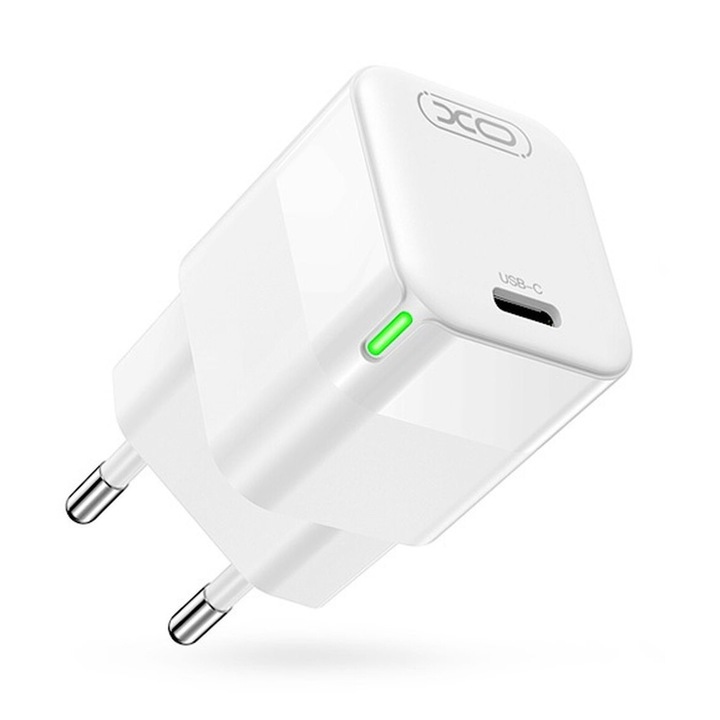 Мрежово зарядно устройство за бързо зареждане 30W PD 3A XO-CE06 Type-C - тип светкавица, бяло
