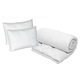 Pachet economic lenjerie pat dublu Finet 6 piese + 2 perne matlasate 50x70 cm + pilota 200x215 cm primavara toamna (M172)