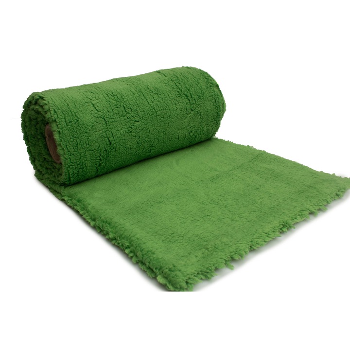 Шерпа флис плат, 100% полиестер, зелен, размер 50 х 160 см