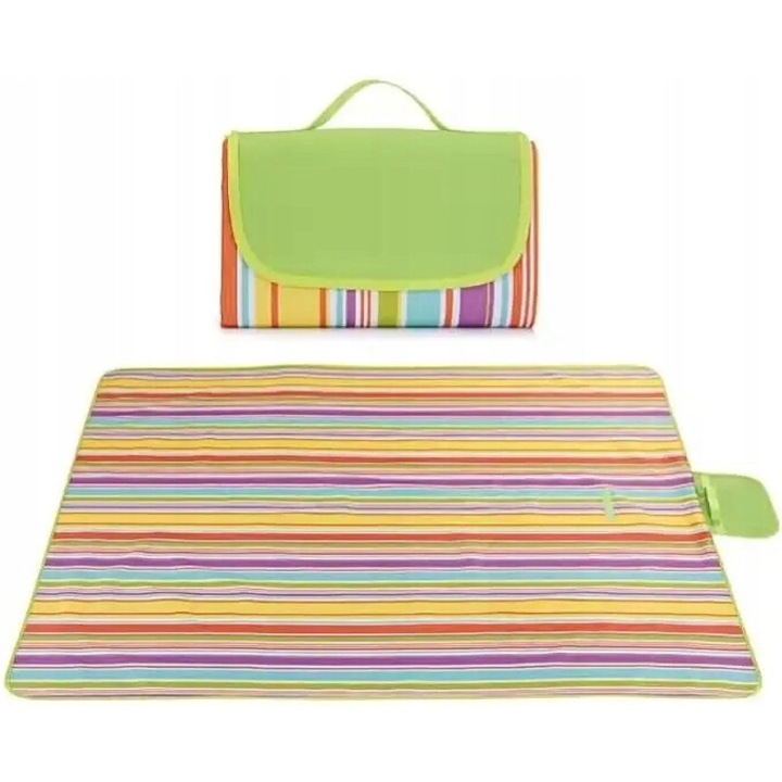Одеяло за пикник, Pagmil, материал Оксфорд, водоустойчиво, сгъваемо, 200x200 см, многоцветно, 2XL