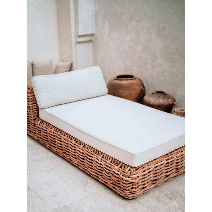 MONNARITA Шезлонг, ратан, 200x100см, модулен дизайн, кафяв