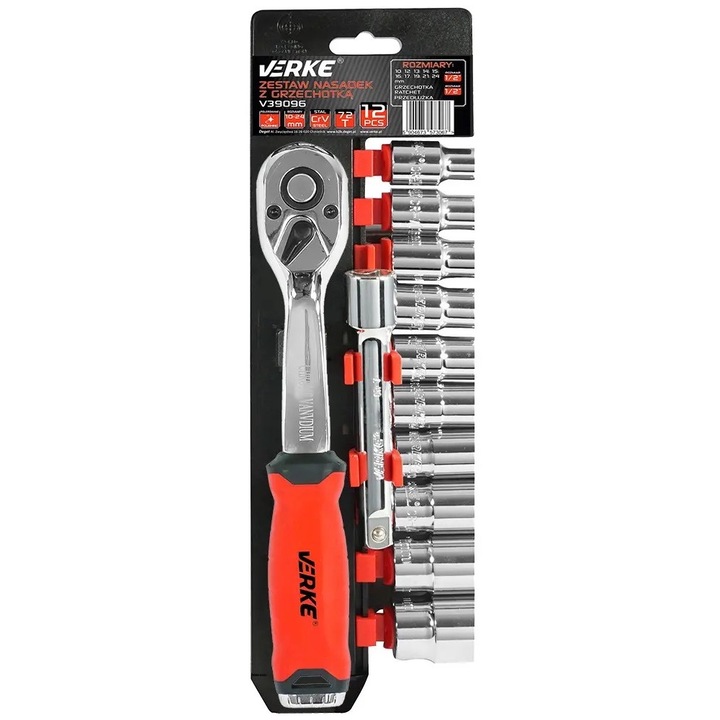 Set chei cu clichet si extensie, Verke, 12 elemente, V39096