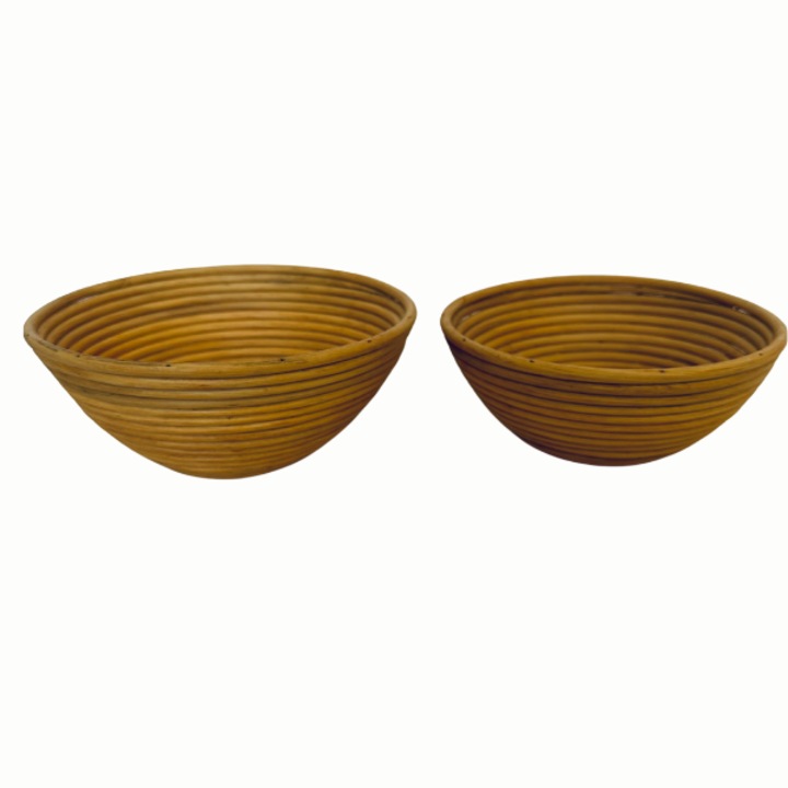 2 db Tegal tál készlet, Monnarita, Természetes rattan, 9,5x22cm, 10x25cm, barna