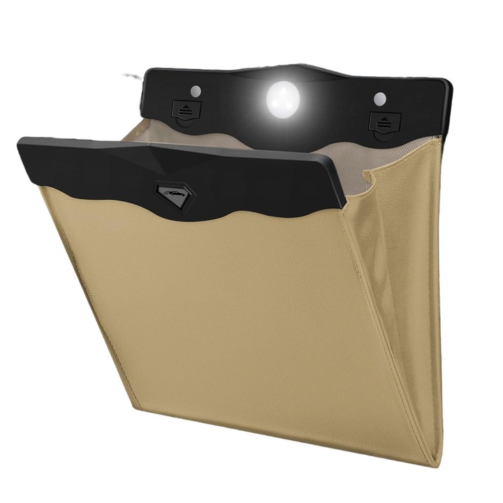 Кошче за боклук Cozevdnt Водоустойчив LED 11,8x10,2 инча черен