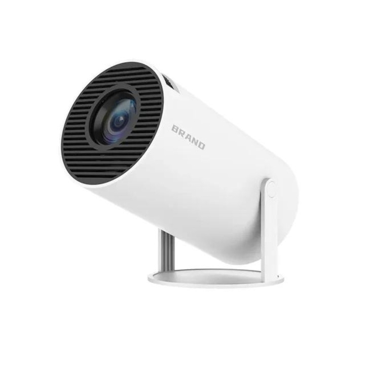 Преносим видео проектор, 6000 лумена, с Android 12, Wi-Fi 6, BT 5.0, 1280x720p HD резолюция, 4K поддръжка, HDMI връзка, USB и Mirroring Android/IOS, бял