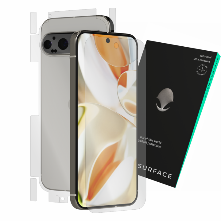Védőfólia, kompatibilis a Google Pixel 9 Pro XL telefonnal, fedőlap, hátlap, oldalak és kamera, Alien Surface