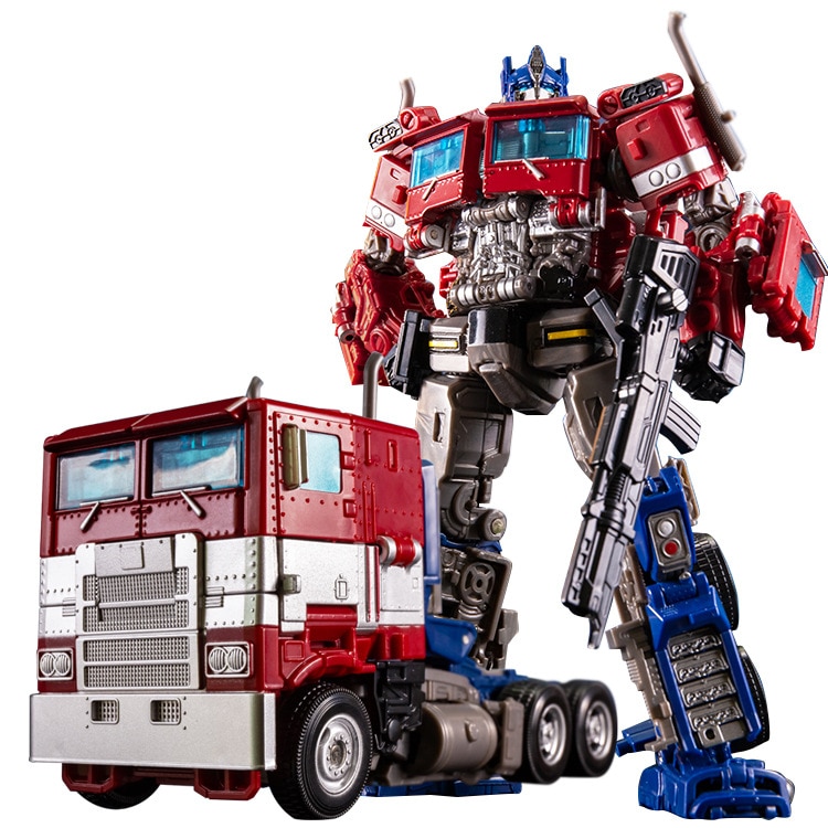 Robot de jucarie, Transformers, Optimus Prime, 18cm, set cu masina