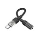 Cablu Adaptor Jack 3.5mm - Tip-C Hoco LS37 15cm, Negru