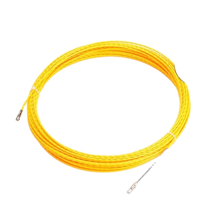 Dispozitiv fir de tras cablu, RAMAX, fibra de sticla, rezistent la tractiune, galben, 5.2mmx30m