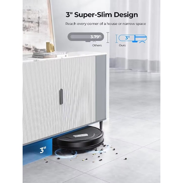Robot de aspirare si mop Laresar Evol 3, 4500Pa, recipient praf 450 ml, capacitate baterie 3200 mAh, autonomie 180 minute, negru