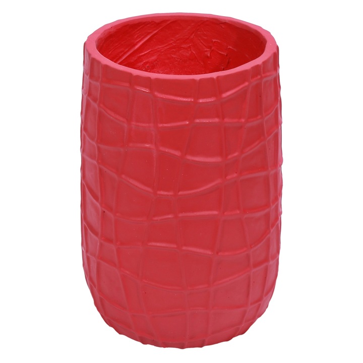 Ghiveci ecologic, Eco-friendly, Naimeed D6390, Mare, din materiale minerale, Rosu, 57x35x35cm