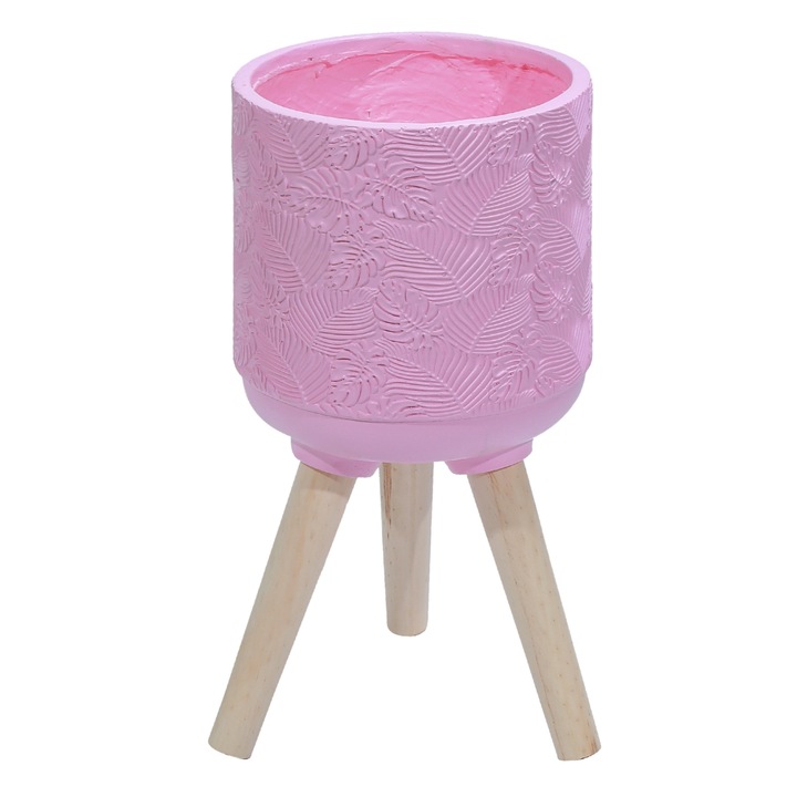 Ghiveci ecologic, Eco-friendly, Naimeed D6395, Mare, din materiale minerale, Roz, 35x33x33cm