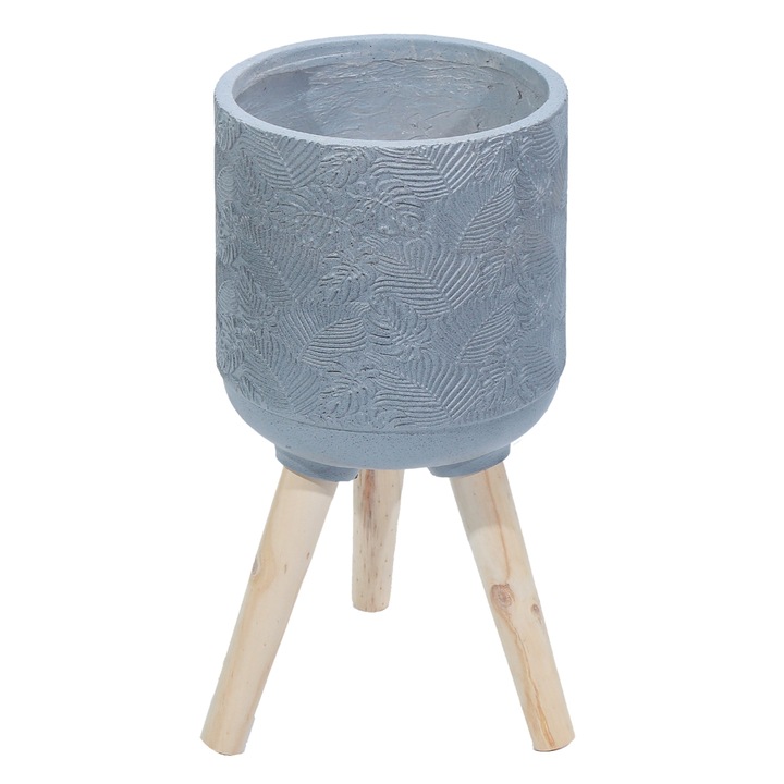 Ghiveci ecologic, Eco-friendly, Naimeed D6396, Mare, din materiale minerale, Gri, 35x33x33cm