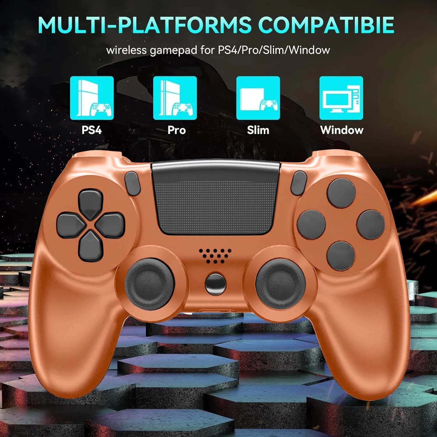 Controler wireless Healife pentru Playstation 4, cu vibratii duble