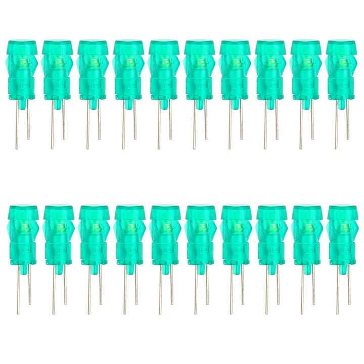 20 darabos LED dióda készlet 3mm Jormftte, zöld, 1.8-3.4V, 20mA