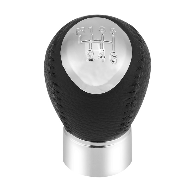 Autós sebességváltó gombkészlet, ABS műanyag, fekete és ezüst, 7,5 cm, Mazda 3, Mazda 5, Mazda 6 típusokhoz