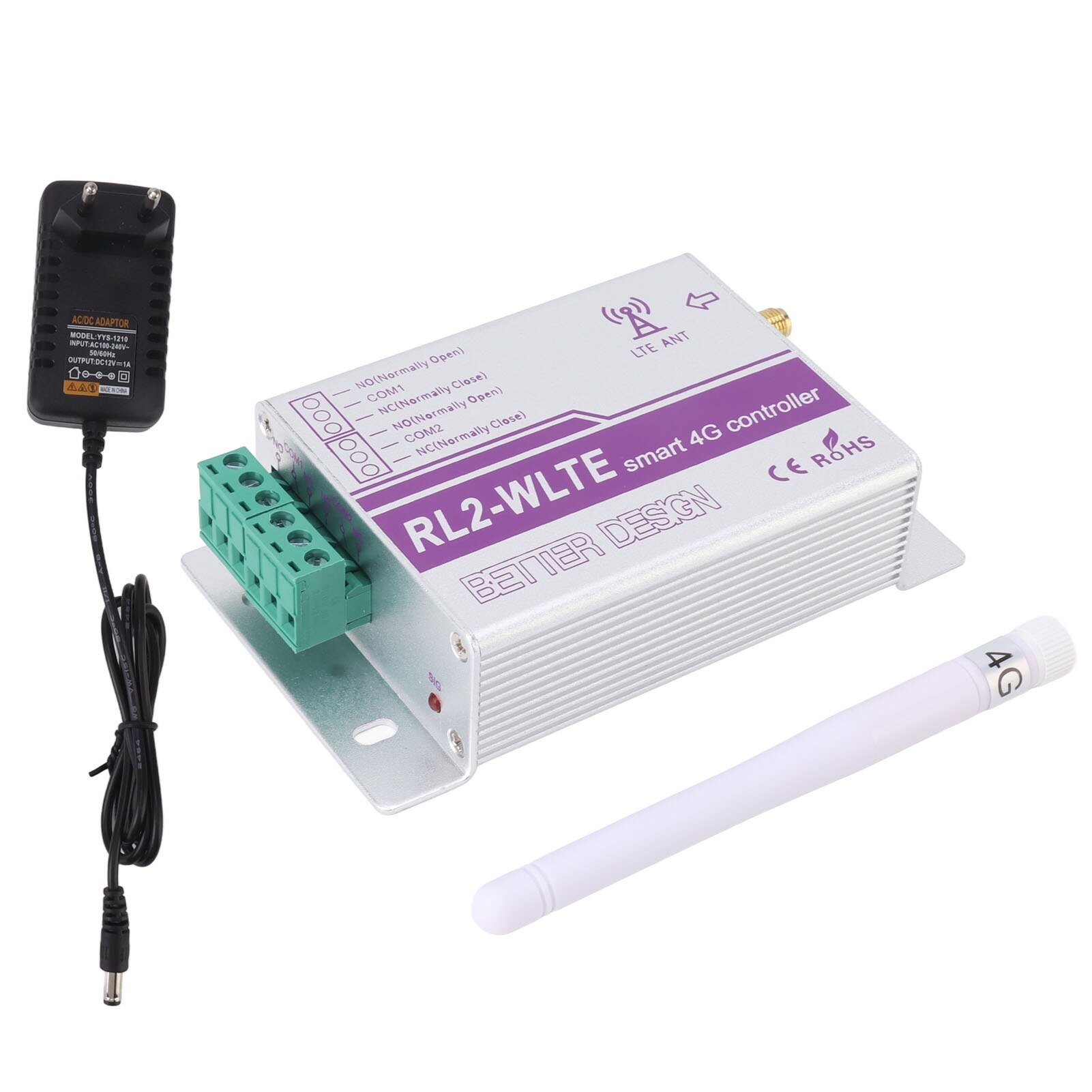 Kit automatizare poarta, Mmgoqqt, GSM, 2 canale, 100-240V, telecomanda