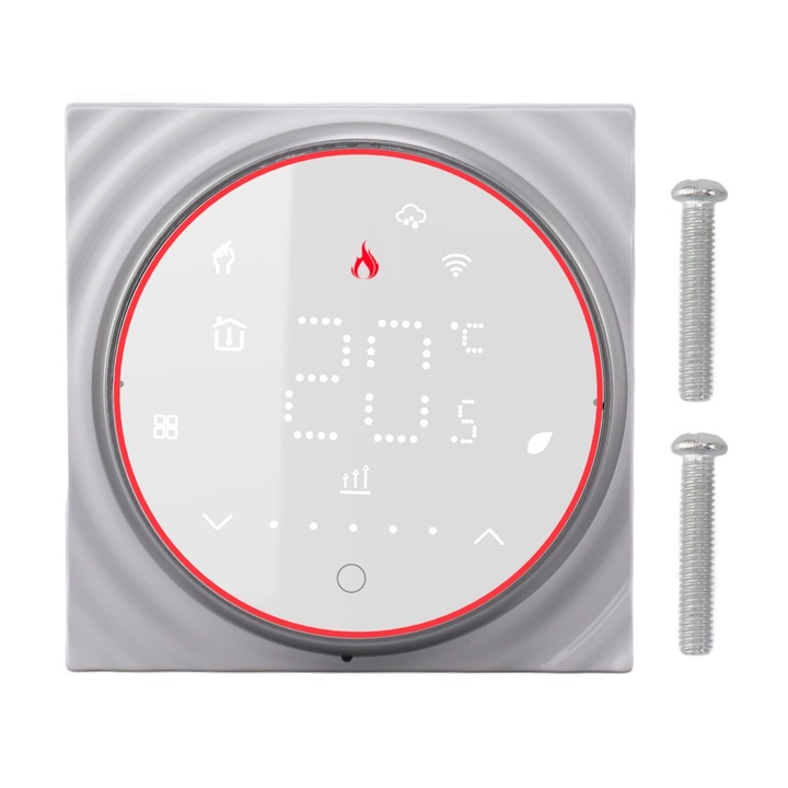 Mmgoqqt Smart Thermostat, APP Voice Control, програмируем, висока прецизност, бял, 13 mm