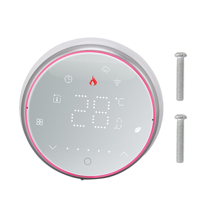 Mmgoqqt WiFi интелигентен термостат, APP Voice Control, бял