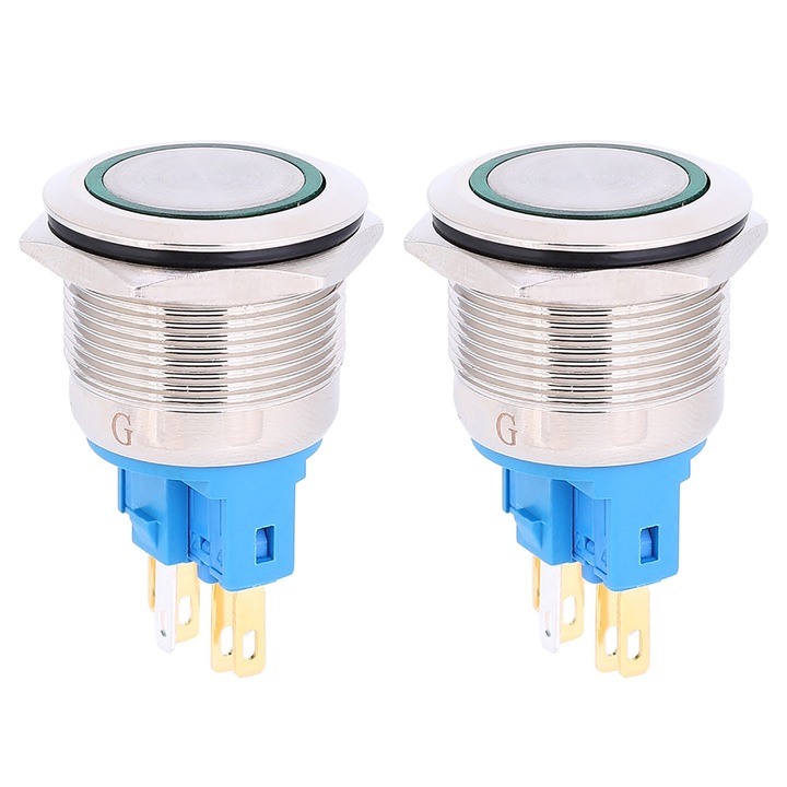 2 db-os nyomógombos kapcsolókészlet 22 mm, Enforose, 6 tűs, IP65, többszínű