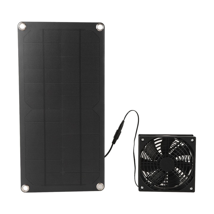 Соларен вентилатор 20W, Mmgoqqt, за оранжерия, кокошарник, къща за животни, вентилация на прозорци