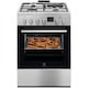 Aragaz Electrolux LKM660222X, Mixt, 3 arzatoare gaz + 1 arzator electric, Cuptor electric, SteamBake, AirFry, Timer, Grill electric, Clasa A, 60 cm, Inox antiamprenta