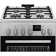 Готварска печка AEG CKB56490BM, Комбинирана, 4 горелки, Предпазна плоча, Вградено запалване, Чугунен грил, Електрическа фурна, SteamBake, AirFry, Таймер, Електрически грил, Клас А, 50 см, Inox