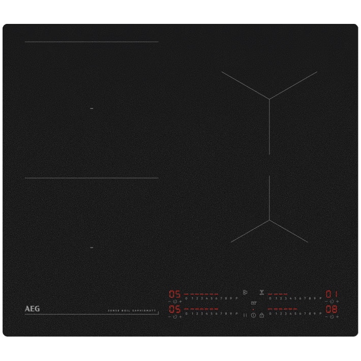 Plita incorporabila AEG TI64IB10IZ, Inductie, 4 zone de gatit, Booster, Timer, Sense Boil, Control touch, 60 cm, Negru