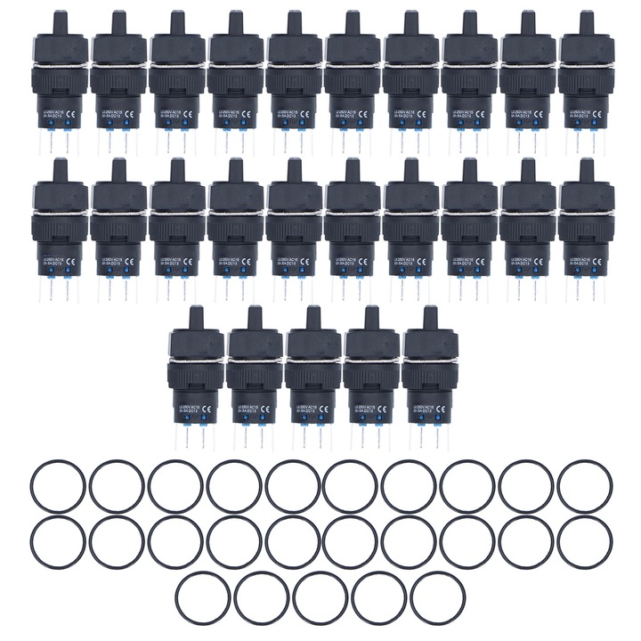 25 db Jormftte 3 állású 24V-os zöld nyomógombos választókapcsoló készlet