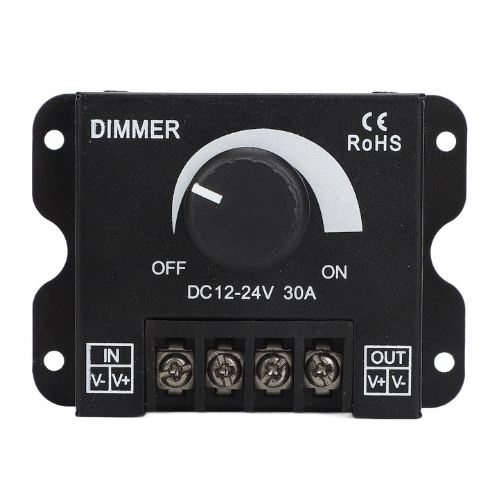 Dimmer pentru benzi LED 12-24V, 1 canal, reglabil, aluminiu