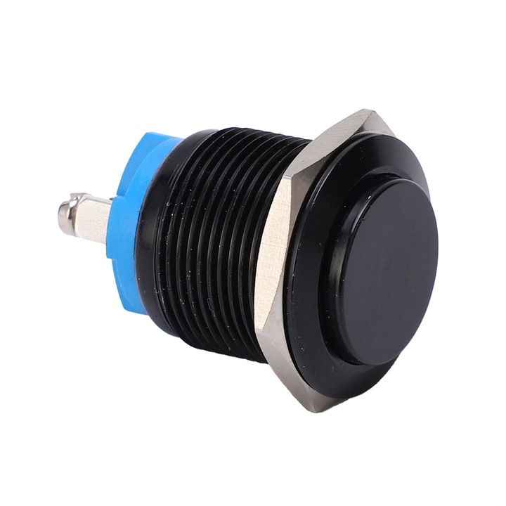 Fém kapcsoló, 19 mm, fekete