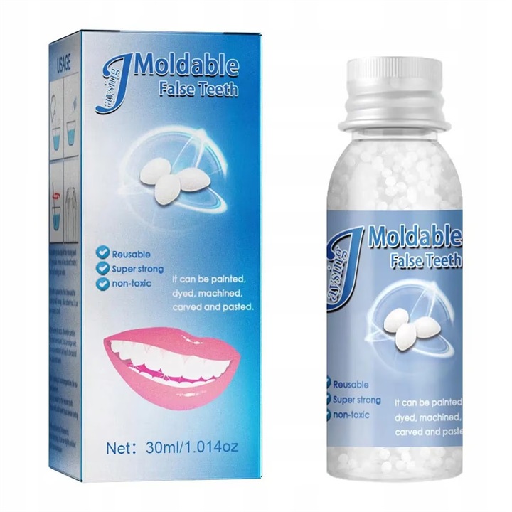 AjieQaQ ideiglenes fogpótlás készlet, hőre lágyuló gyanta, 30ml, átlátszó