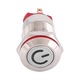 Jormftte fém kapcsoló, 4 tűs, LED, vízálló, 12mm, fehér, 3~9V