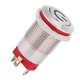Jormftte fém kapcsoló, 4 tűs, LED, vízálló, 12mm, fehér, 3~9V