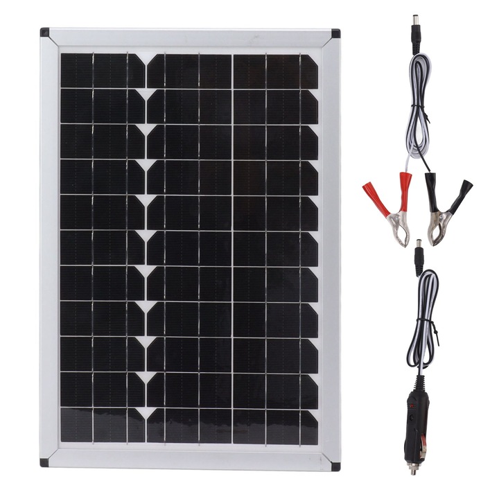 Преносим слънчев панел Mmgoqqt, 100W 18V, 15,7x10,8 инча, сив