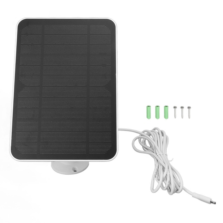 Соларен панел за охранителни камери, Mgoqqt, IP65, 4W, бял